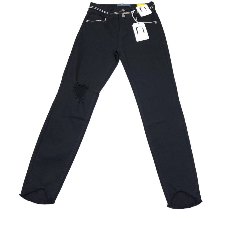 Nature Denim Kancan Ankle Skinny High Rise Jeans Chain Black Size 3 25 Stretch